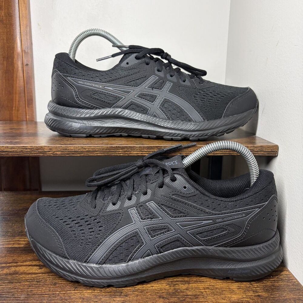 Size 8 Womens - ASICS Gel-Contend 8 Triple Black Running Shoes Brand New